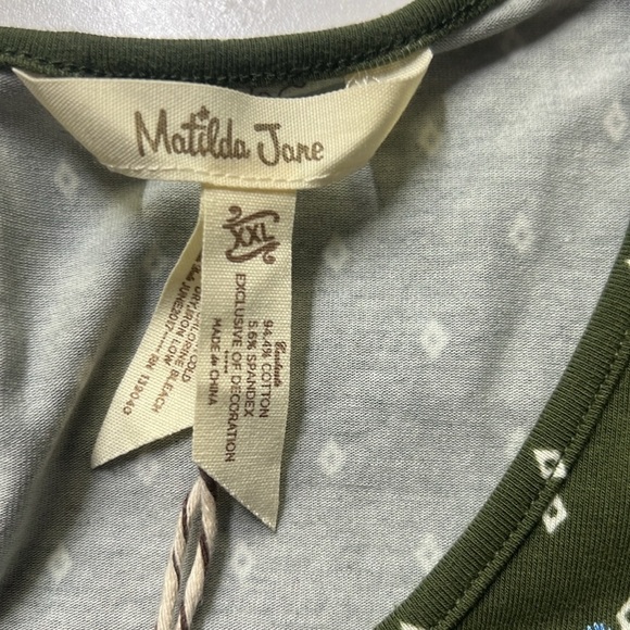 Matilda Jane Embroidered Peplum Blouse Green - Picture 5 of 9